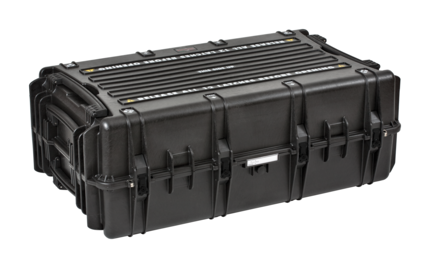 Explorer 10840 Waterproof Case With Wheels - Black - Front view showing top handle