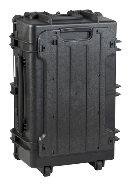 Explorer 7630 15U Rack Case With Wheels - Rear with telescopic handle retracted